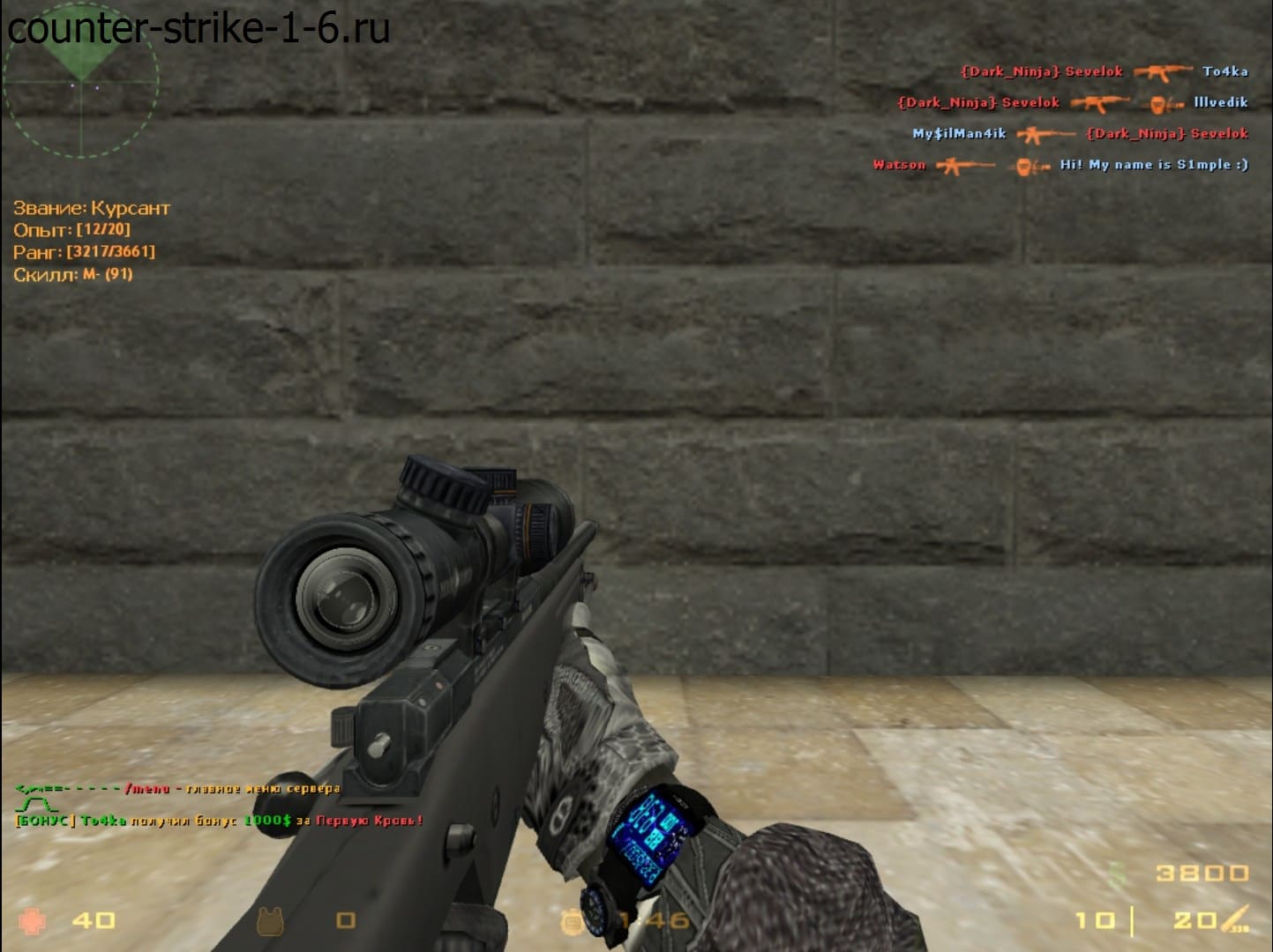AWP в сборке cs 1.6 Insane